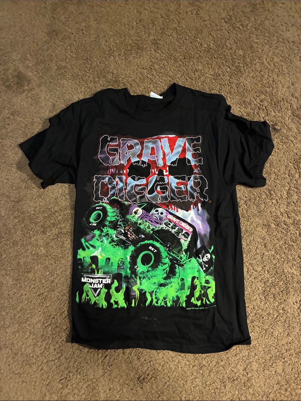 Grave Digger Black Short Sleeve Graphic Tee monster trucks